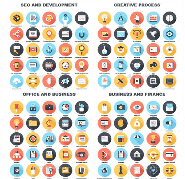 business and technology vector icons pack