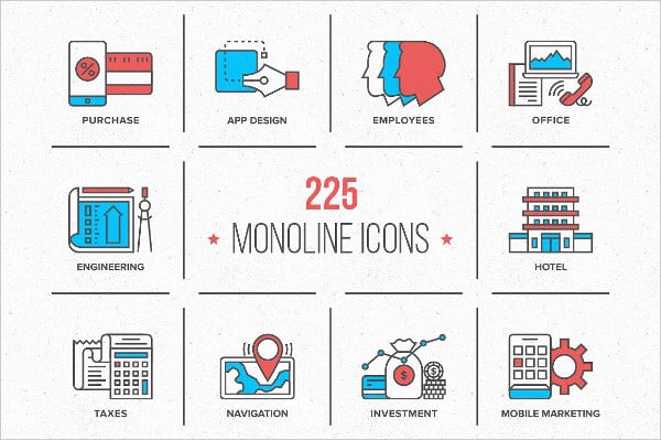 modern flat business and technology icons