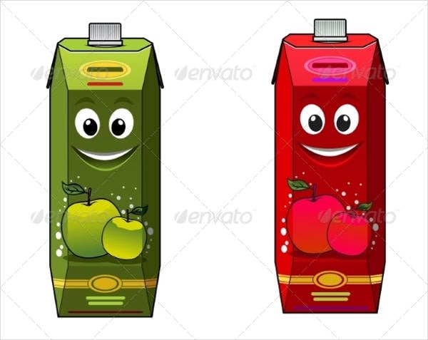cartoon beverage product packaging