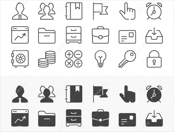 business and office line icons