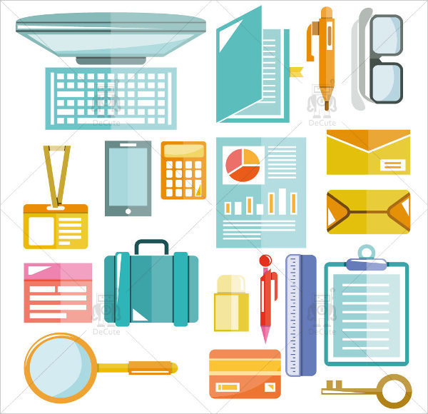 business and office stationery icons
