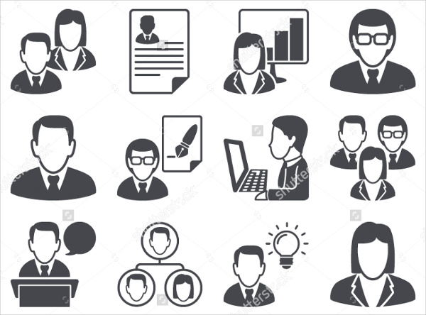 business people management icons