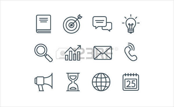 clean business icons