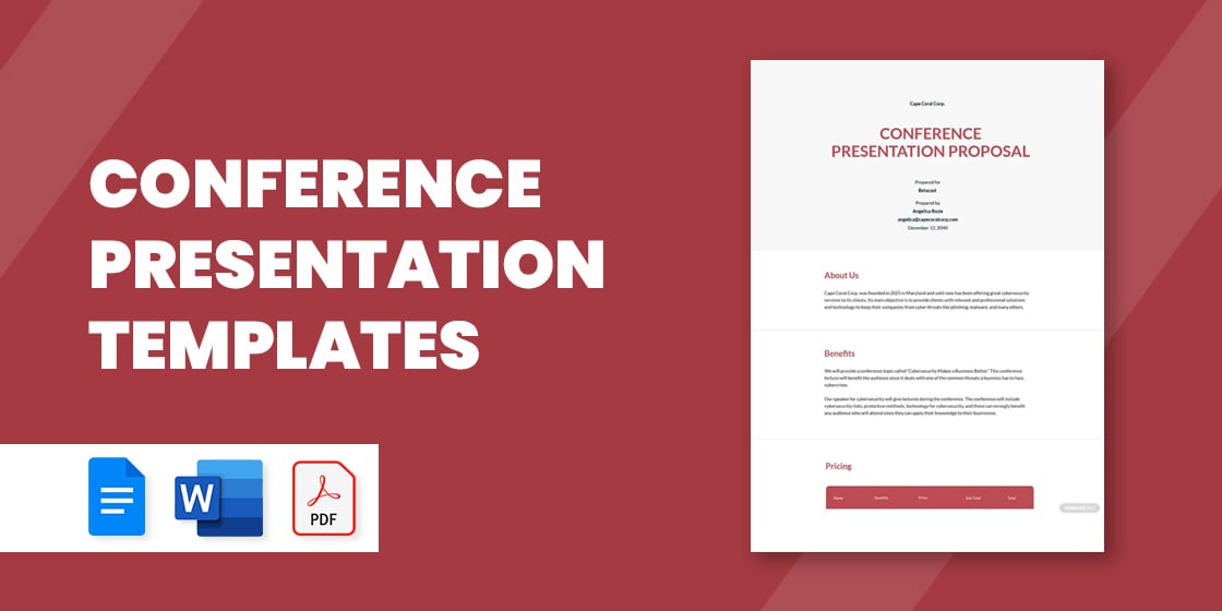 conference presentation cover page