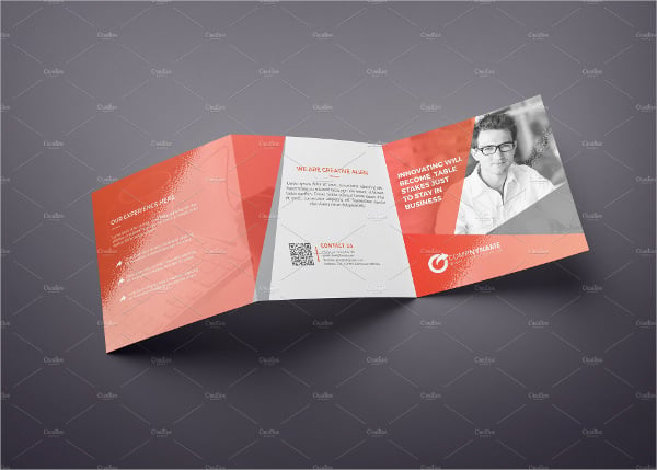 square trifold business brochure