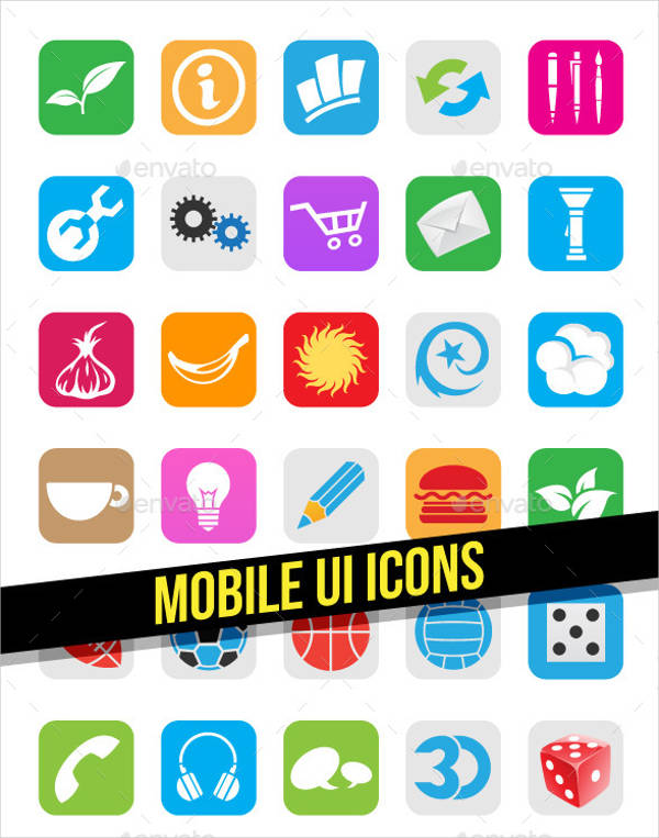 vector mobile app icons