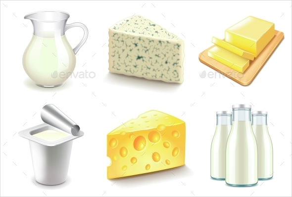 consumer dairy product icons