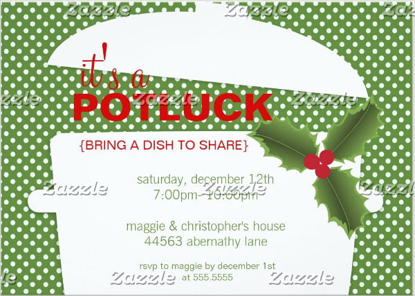 potluck holiday event invitation