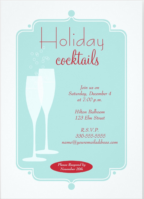 holiday cocktail party event invitation