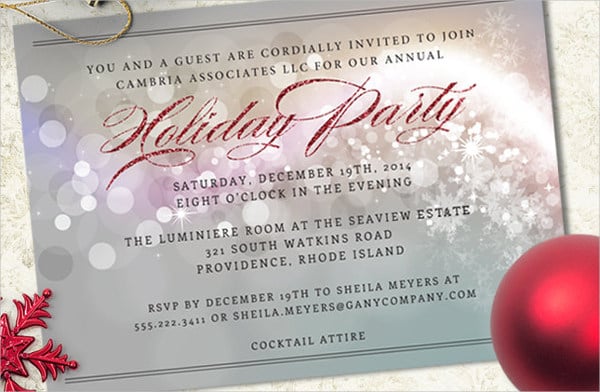corporate holiday event invitation
