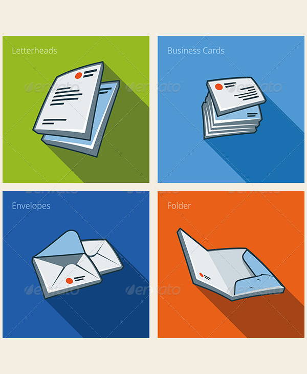 letterhead business card icons