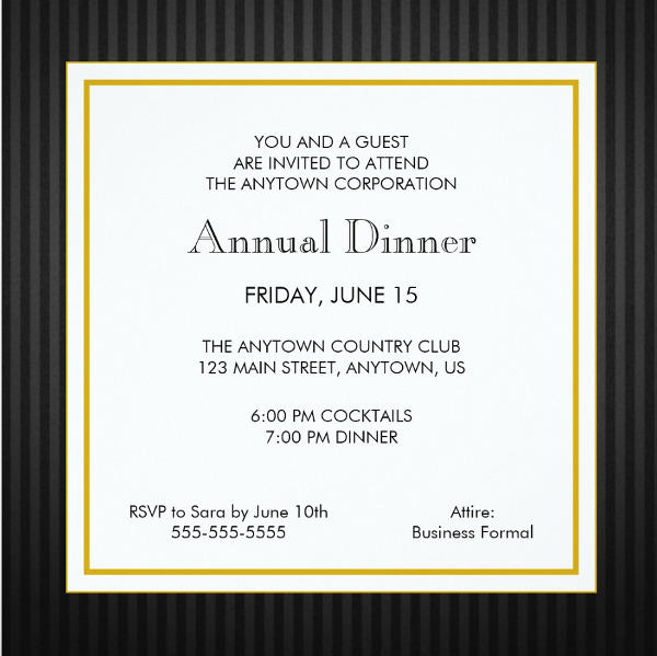 Professional Business Dinner Invitation