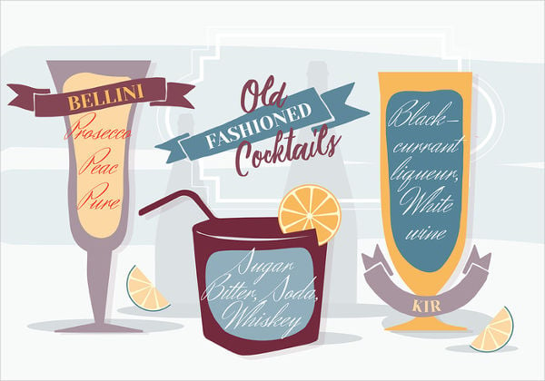 fall cocktail party menu design