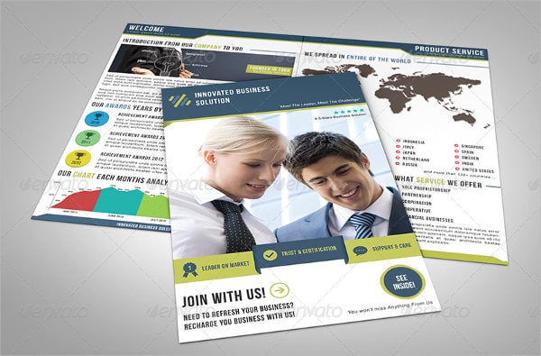 business marketing service half fold brochure