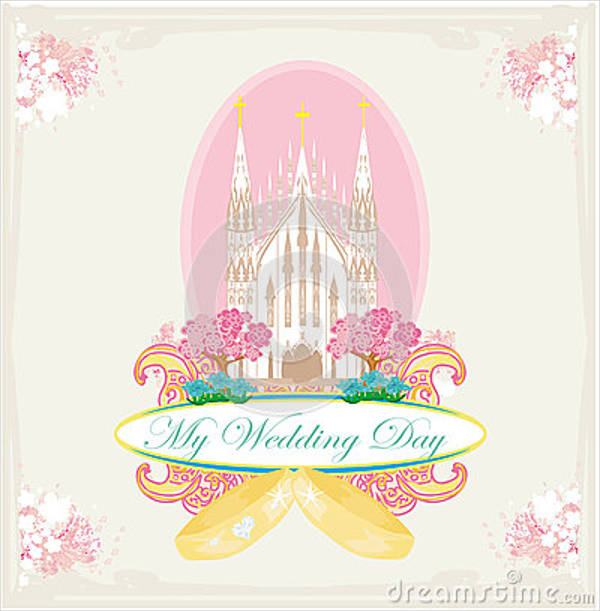 church wedding greeting card