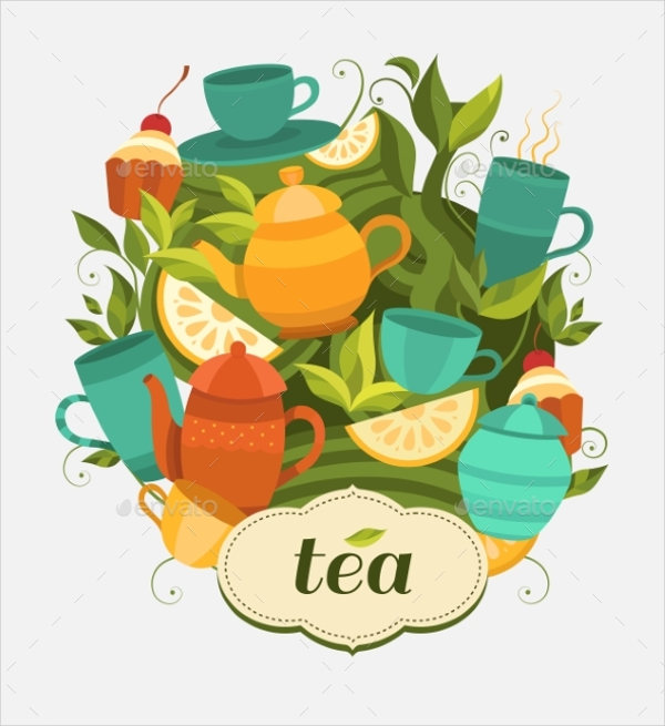 modern tea party menu design
