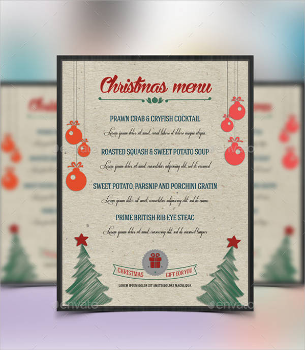 christmas house party menu template