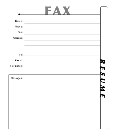 resume fax cover template