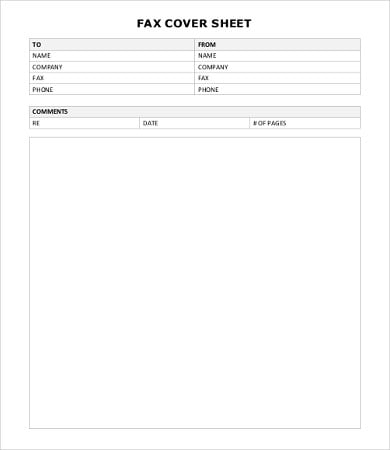 free printable fax cover template