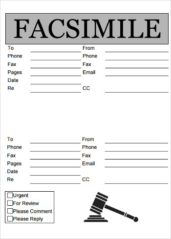 legal fax cover template