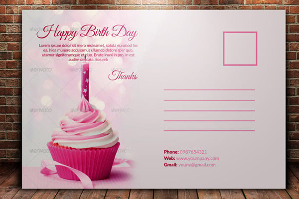 elegant birthday invitation postcard