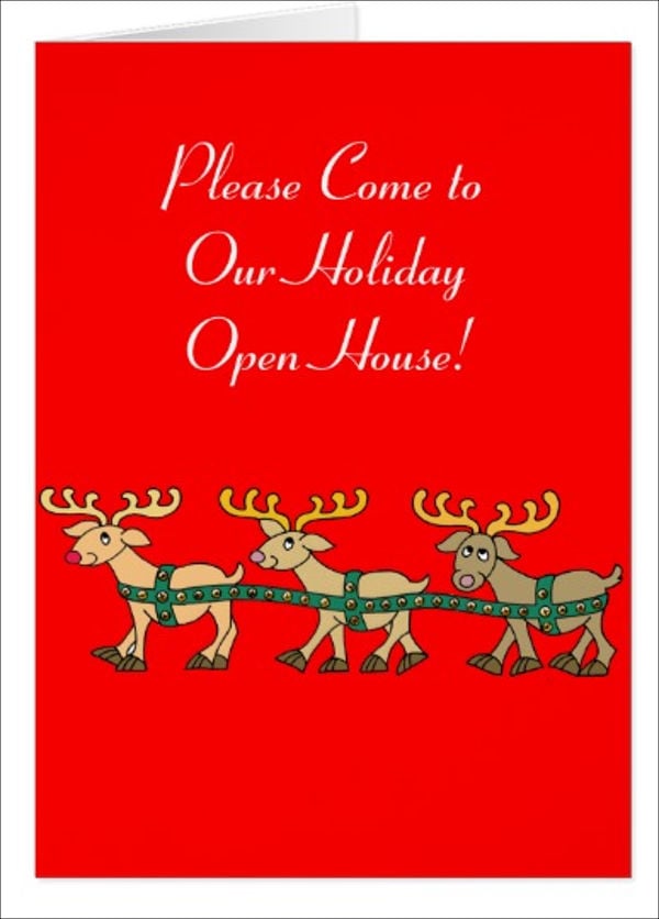 holiday open house party menu design