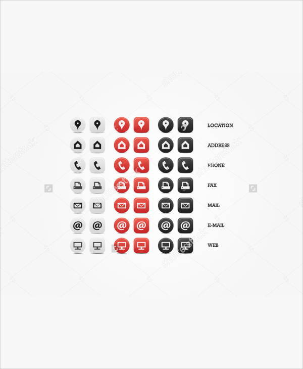 multipurpose business card icons