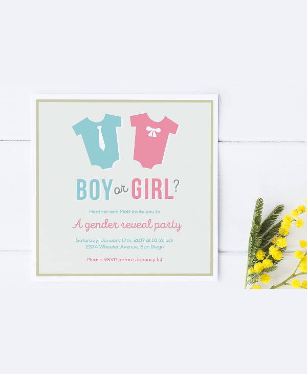 printable gender reveal party invitation