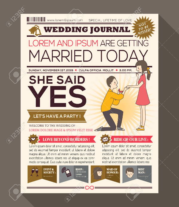  Layout Design Wedding Newspaper Template 