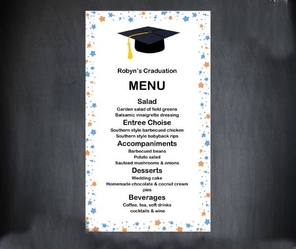 unique graduation party menu template