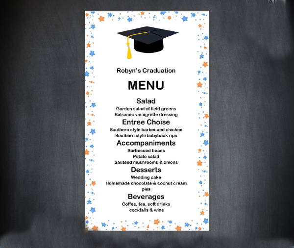 Graduation Party Menu Word 5+ Free Templates