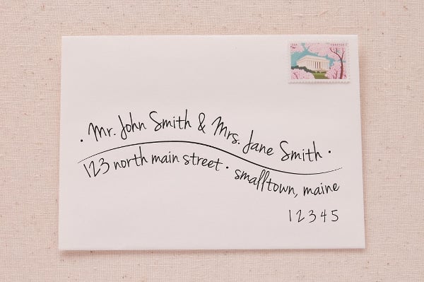 wedding address envelope template