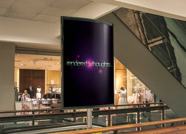 indoor shopping mall billboard mockup