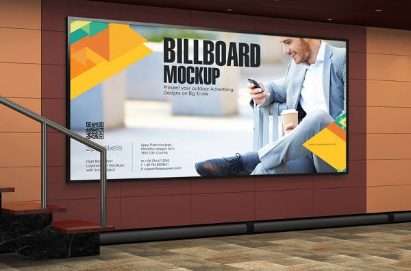 horizontal billboard display mockup