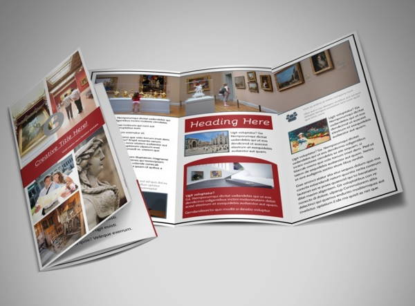 museum information tri fold brochure template