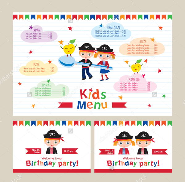 Children Party Menu 6+ Free Designs, Templates