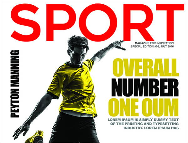free sports magazine cover psd template