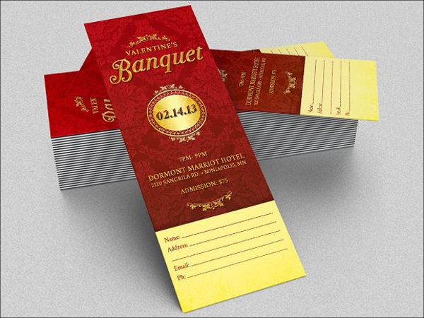 12 Banquet Ticket Templates PSD Ai Word