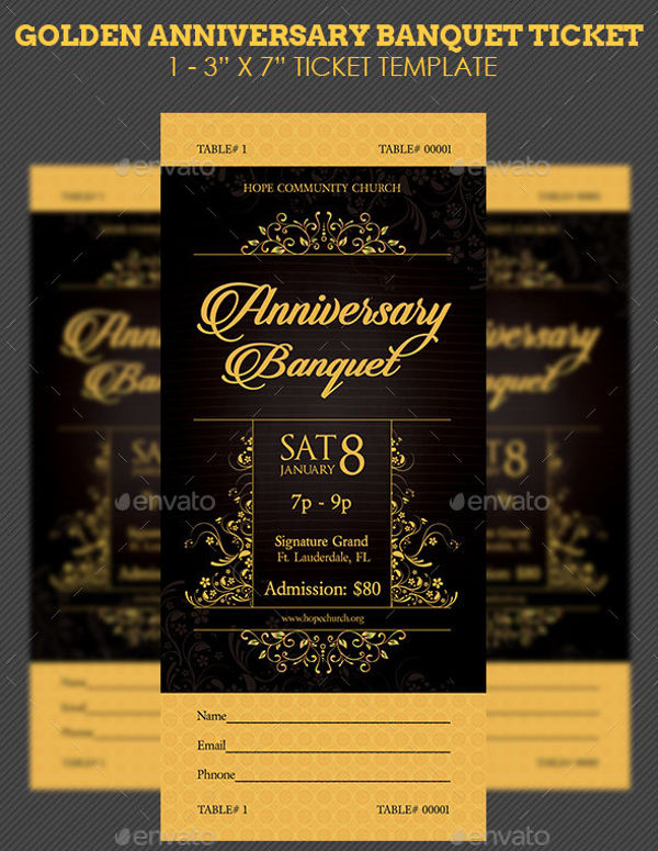 Banquet Tickets Template Free