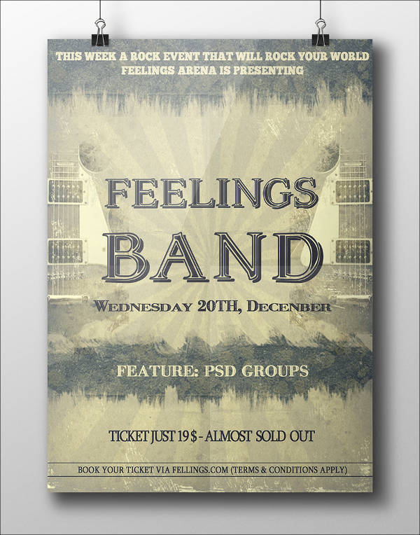 Band Poster Mockups 6+ Free Templates in PSD, Indesign, AI