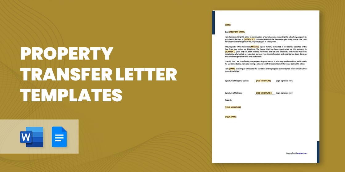 15  Property Transfer Letter Templates PDF DOC