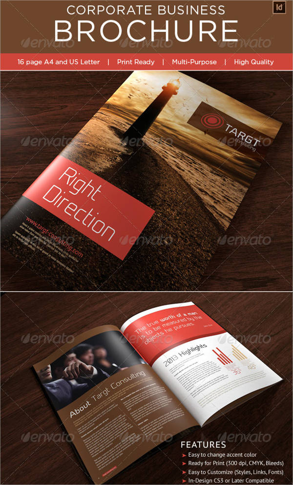 printable corporate business brochure