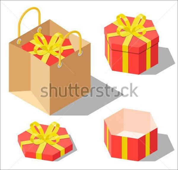 hexagon gift box template