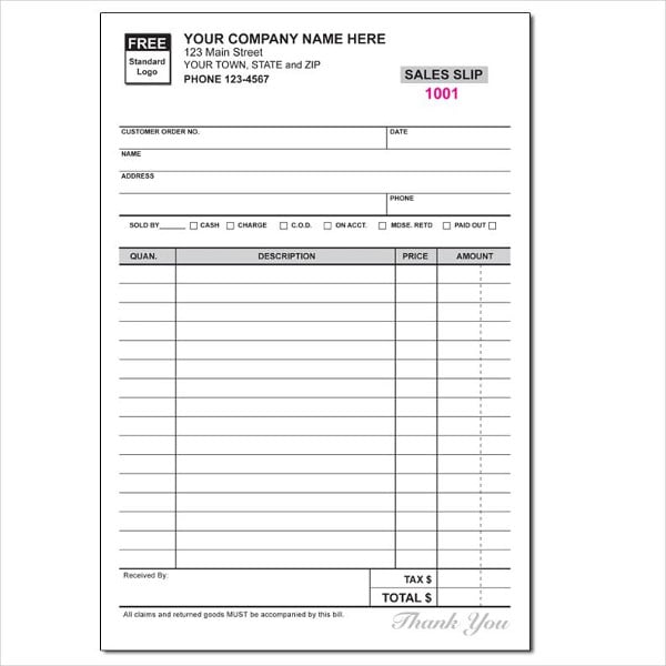 sales invoice book template