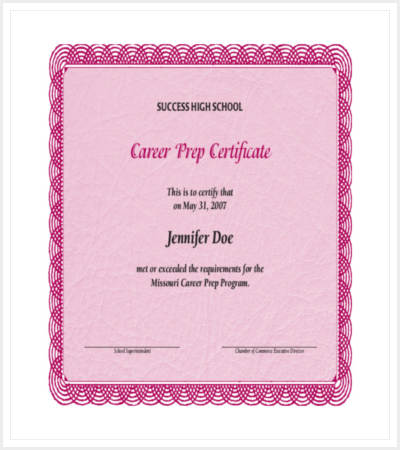 free printable certificate template