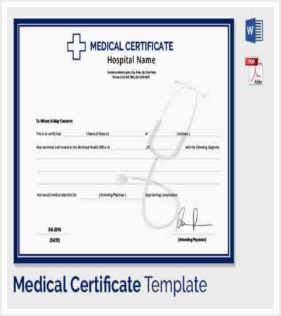 doctors medical certificate template