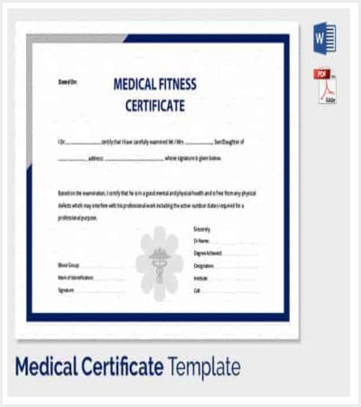 medical certificate for employee fitness