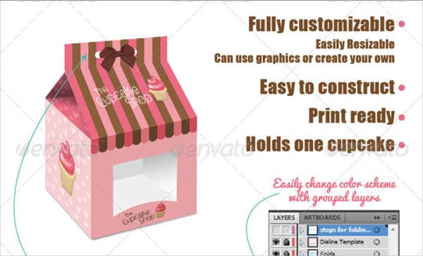 cupcake paper box template
