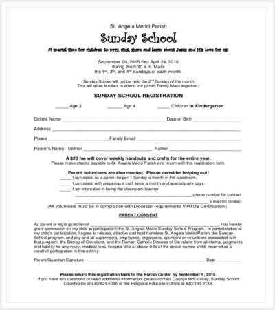 sunday school registration certificate template