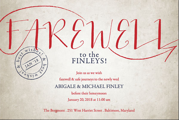 farewell lunch email invitation